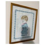 Robert Woods Forest Tree Prints - 2 Tall Vertical Frames & Serenity Prayer & Amen Cross-Stitch