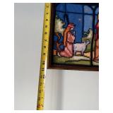 Framed Nativity Scene Needlepoint Wall Art - Stained-Glass Mosaic