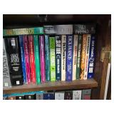 Oak Wood 4-Door Bookcase Cabinet with Locking Doors & Tons of Books Inc!