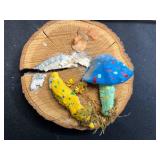 Boomerang, Stained Glass Flower Panel - Blue Tulip Wall Art with Dreamcatcher & Butterfly Tile