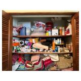Assorted Towels & Cleaning Supplies - Cabinet Stock