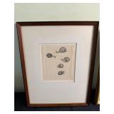 Jan Boon Snail Study Framed Print & 3 Stained Glass Plastic Ornaments