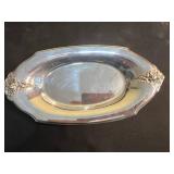 Three-Piece Silver-Plate Serving Tray Set - Ornate Floral Edge