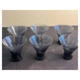 Blue Gradient Glass Pitcher with Six Goblets