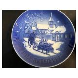 Bing & Grondahl Blue Transferware Christmas Plates Set (Denmark)