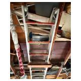 Aluminum Ladder With Wooden Base Frame - Used Garage/Workshop Ladder