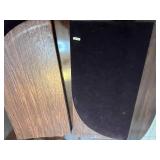 Dark Wood Dining Table Set with 6 Upholstered Chairs and Table Protectors