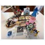 Craft Decor Collection - Cross-Stitch Frames, Crochet House Kleenex Cover, Windmill Scent Cover, Candle Centerpiece, Mini Chair