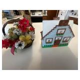 Craft Decor Collection - Cross-Stitch Frames, Crochet House Kleenex Cover, Windmill Scent Cover, Candle Centerpiece, Mini Chair