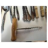 Flatware Set - Bone-Handled & Wood-Handle Silverware, Corkscrew & Glass Bowl