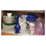 Royal Worcester Blue Bird 3649 Porcelain Figurine & Assorted Glassware Collection