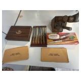 Lot of Steak Knife Sets Inc Mode Danish 8-Piece Steak Knife Set in Wood Box