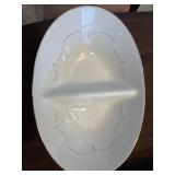 Fenton Compotes & Noritake Japan Dinnerware Set - Assorted Plates, Bowls & Cups with Floral Gold Trim