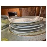 Fenton Compotes & Noritake Japan Dinnerware Set - Assorted Plates, Bowls & Cups with Floral Gold Trim