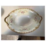 Fenton Compotes & Noritake Japan Dinnerware Set - Assorted Plates, Bowls & Cups with Floral Gold Trim