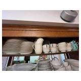 Noritake Japan Porcelain Dinnerware - Floral Gold Rim Plates, Teacups & Turquoise Mugs