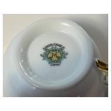 Noritake Japan Porcelain Dinnerware - Floral Gold Rim Plates, Teacups & Turquoise Mugs