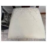 Vintage Cream Floral Upholstered Chairs - Wood Dining Chair & Chrome Folding Stool (Lot of 2)