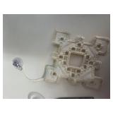 Seashell Display Plaque with Plastic Stained-Glass Ornaments and Crochet Decor