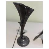 VTG Italian 'Pierre the Sommelier' Silverplated Corkscrew, Silverplated Art Deco Vase & Antique Silverplate Flatware Set with Carving Knives