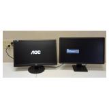 (1) Dell 20" Monitor & (1) AOC 23" Monitor