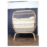Vintage Rattan Egg Chair with Cushion