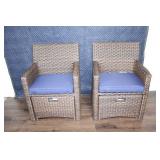 5-Piece Wicker Patio Set with Cushions