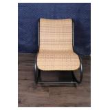 Woven Rattan and Metal Frame Rocking Chair