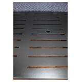 Rectangular Black Metal Outdoor Dining Table with Slatted Top