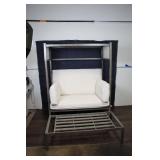 Outdoor Metal Canopy Sofa with Cushions