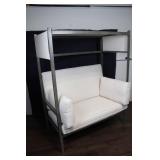 Outdoor Metal Canopy Sofa with Cushions