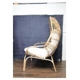 Vintage Rattan Egg Chair with Cushion
