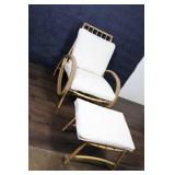 Bamboo Lounge Chair and Ottoman Set with Cushions