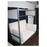 Outdoor Metal Canopy Sofa with Cushions