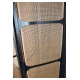 Folding 3-Panel Room Divider with Metal Frame and Woven Panels