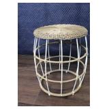 Set of 2 Wicker Lounge Chairs with Cushions and Side Table