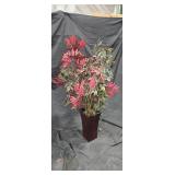 Faux Plant with Red/Green Leaves
