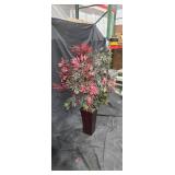Faux Plant with Red/Green Leaves