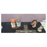 Assorted Figurines and Decorative Cross
