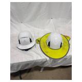 Two White Hard Hats