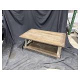 Wooden Coffee Table with Metal Accents