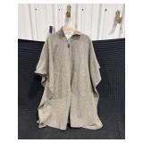 Grey Wool Blend Poncho