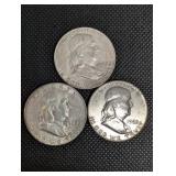 Franklin Half Dollars 1962 (Lot of 3)