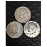 Kennedy Half Dollars - 1964 - 3 Coins