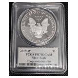 American Silver Eagle 2019-W PCGS PR70DCAM First Edition (1 of 500) - 1 oz .999 Silver