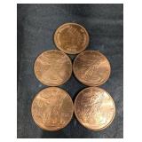 Golden State Mint Copper Coins 1 oz .999 Fine - 5-Pack