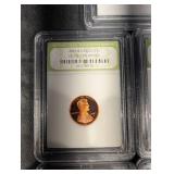 Lincoln Cent Slab Collection: 2002-S, 2007-S, 1960-P UNC, 1976-S, SF Wheat Cent