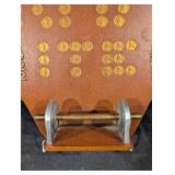 Antique Wooden Penny Coin Board Display - 1922-1971 Markings