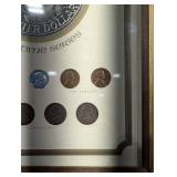 The Kennedy Mint Time Series Lincoln Cent And War Nickel Framed Display