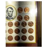 Framed Lincoln Memorial Coinage Display Poster with 1909-1958 Lincoln Cents Collection